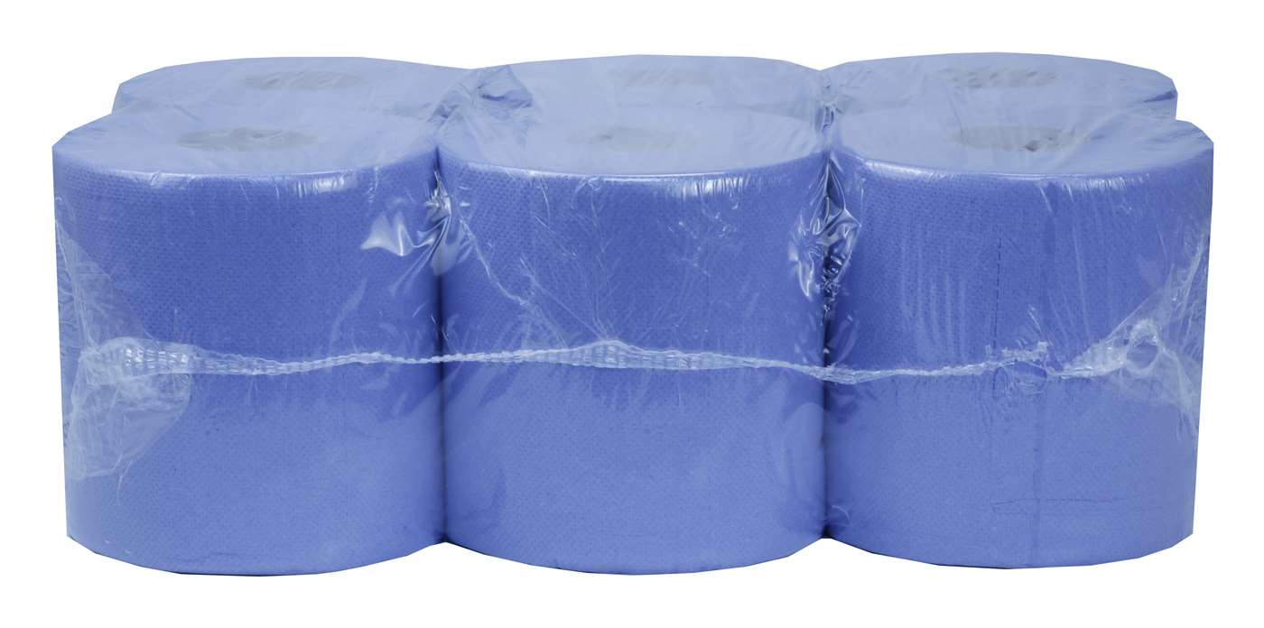 2 Ply Blue Centrefeed Rolls 17.5cm x 80m 300 embossed sheets per roll