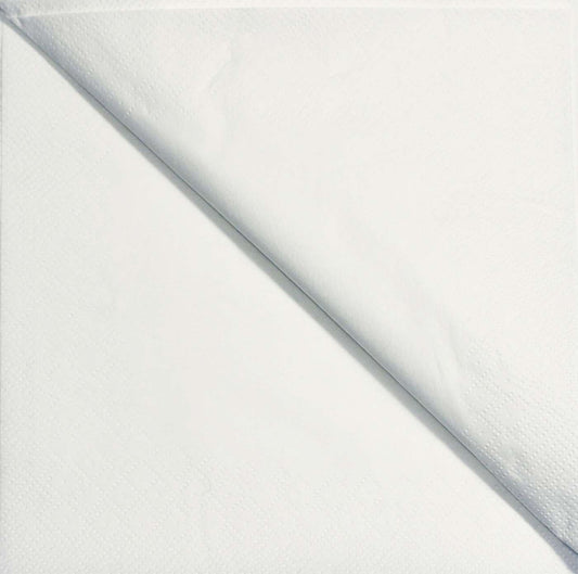 White 33cm 2 Ply Napkins Quarter folded