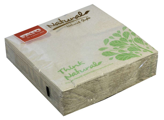 EcoNatural Napkins 33 x 33cm Unbleached 2 Ply 100% recycled & unbleached (27 packs of 50)