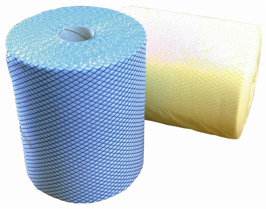 Blue Multicloth Rolls 24cm x 125m Lightweight multipurpose non-woven cleaning cloths on a roll